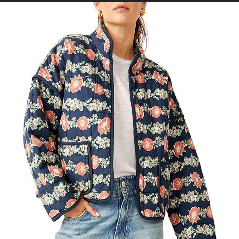 Free people floral quilted jacket